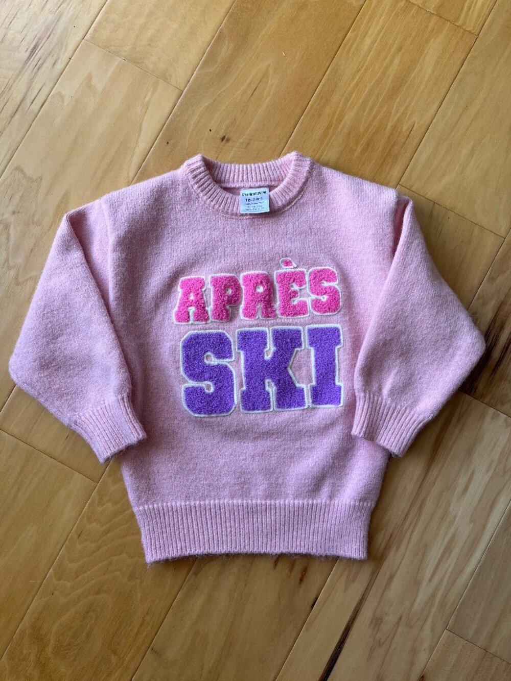 Toddler Pink Après Ski Wool Sweater Cozy Winter Knit 18-24M